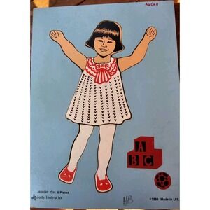Vintage 1989 Judy‎ Instructo 6 Piece Wooden Girl Puzzle Made In USA